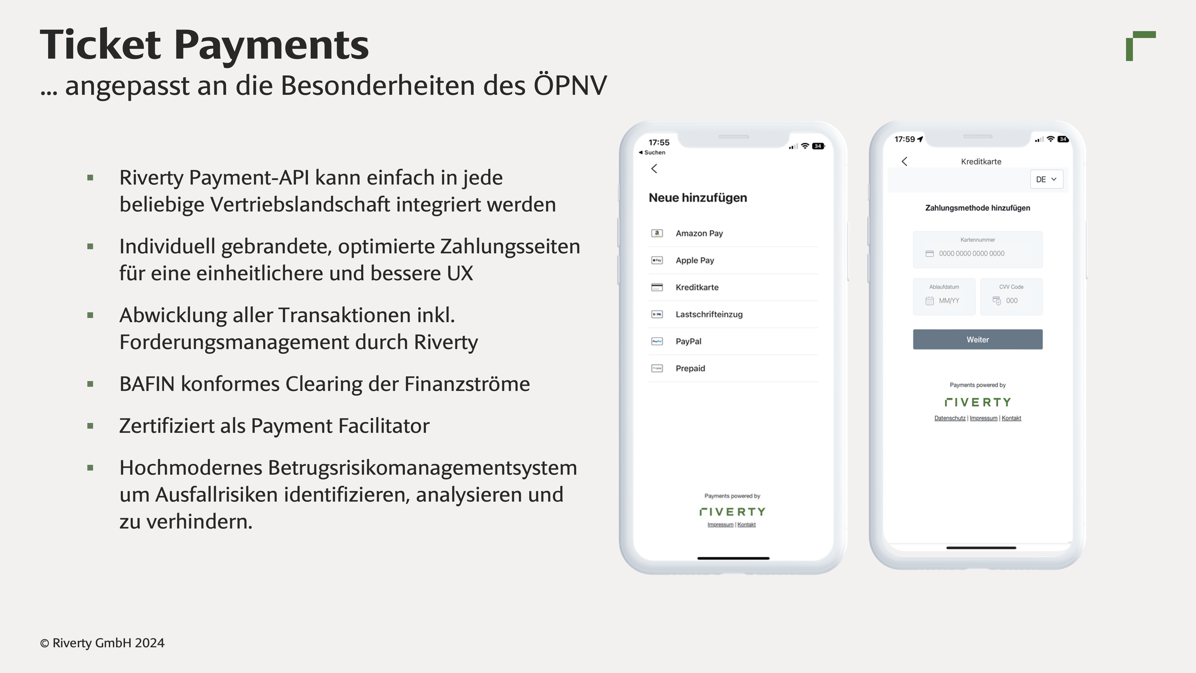 Ticket Payments für ÖPNV